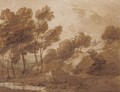 A landscape with trees by a pool - Thomas Gainsborough
