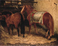 Deux chevaux dans une ecurie - Theodore Gericault