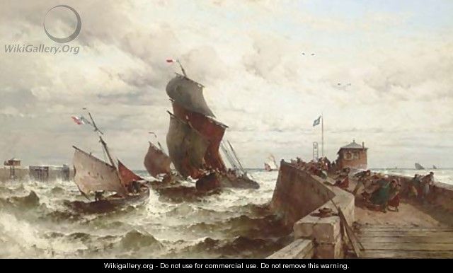 Ships entering a Port in a Storm - Theodor Alexander Weber