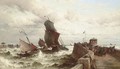 Ships entering a Port in a Storm - Theodor Alexander Weber