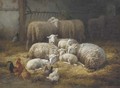 Sheep and Chickens in a Farm Interior 2 - Theo van Sluys