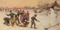 Playing with snowballs - Theophile Louis Deyrolle