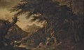Argus, Io and Mercury in an extensive river landscape - (after) Rosa, Salvator