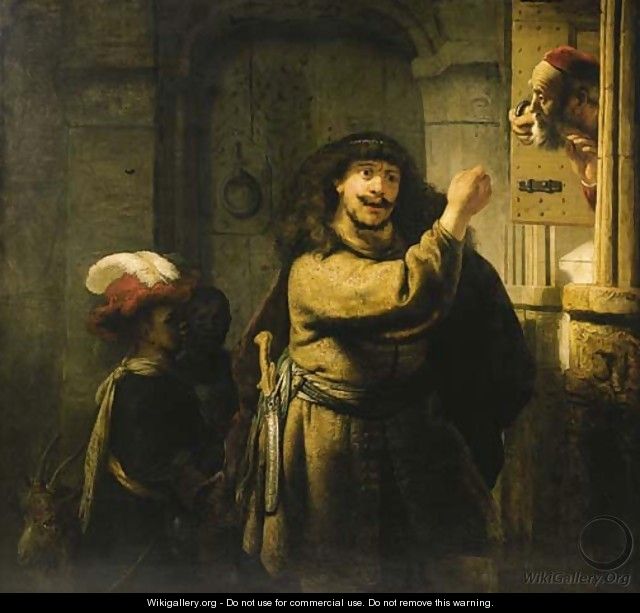 Samson threatening his father-in-law - (after) Harmenszoon Van Rijn Rembrandt