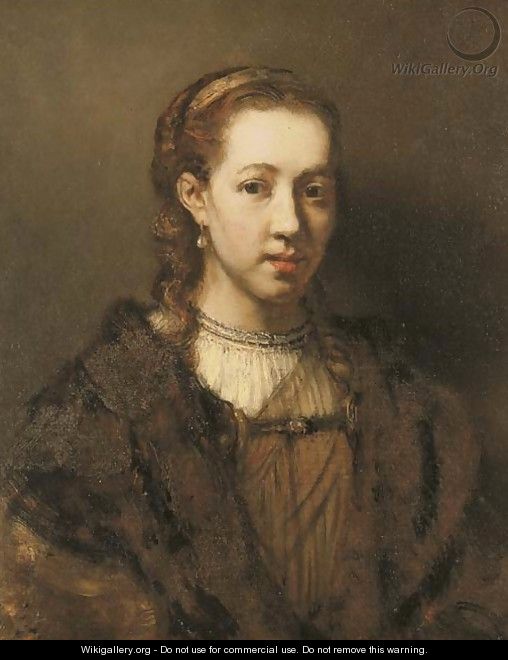 Portrait of a lady, traditionally said to be Hendrickje Stoffels - (after) Harmenszoon Van Rijn Rembrandt