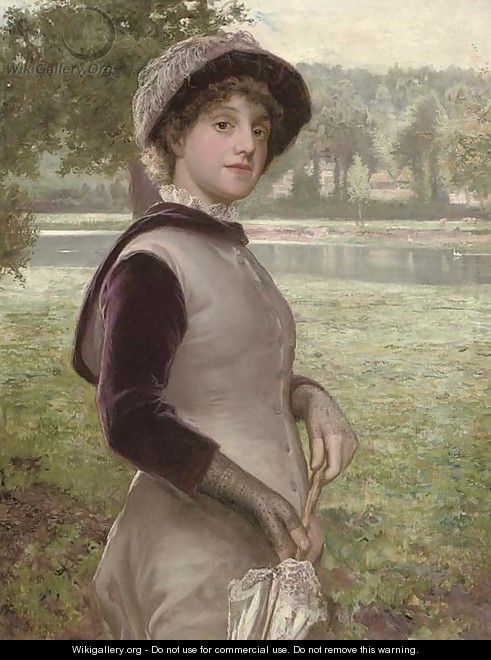 An Afternoon Stroll by the River - Francis Sydney Muschamp