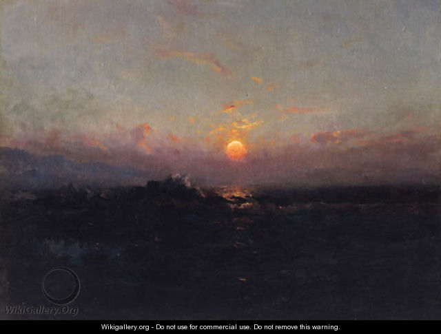 At Cook Inlet, Sunset - Sidney Laurence