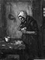 An old woman peeling potatoes - Suze Robertson