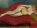 Nu allonge a la draperie rouge - Suzanne Valadon