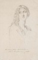 Femme nue en buste, de trois-quart a droite, la tete de face, les cheveux denoues - Theodore Chasseriau
