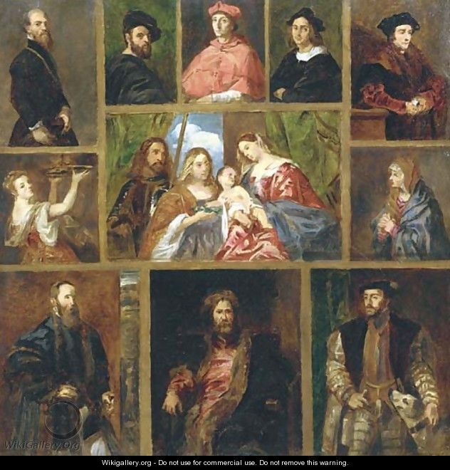 An imaginary gallery of paintings in the Prado, Madrid - Spanish School