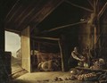 A barn interior with cattle and a maid fetching vegetables - (after) Aelbert Cuyp
