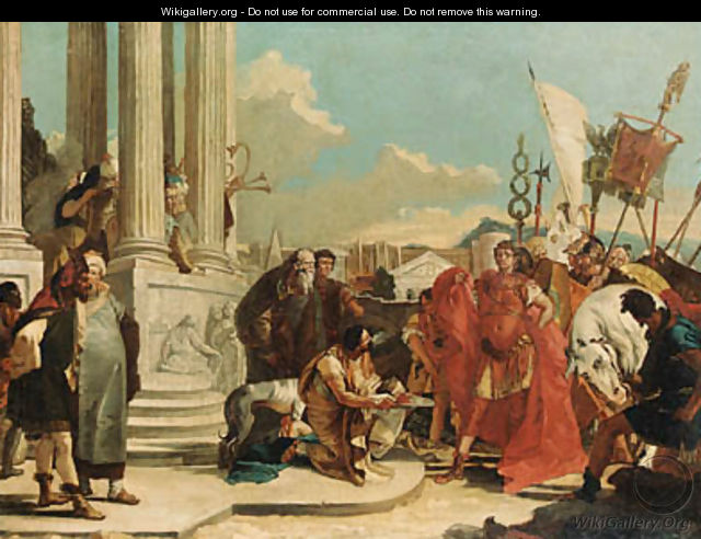 Julius Caesar contemplating the severed head of Pompey - (after) Giovanni Battista Tiepolo