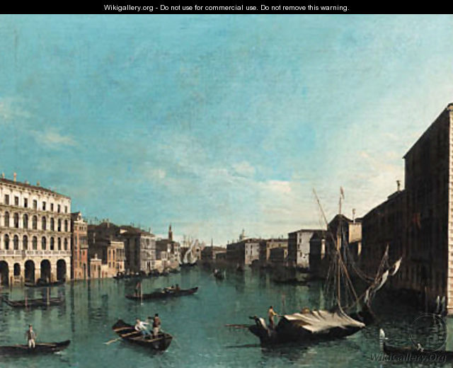 The Grand Canal, Venice, looking south from the Palazzi Foscari and Moro-Lin to the Church of Santa Maria della Carita - (after) (Giovanni Antonio Canal) Canaletto
