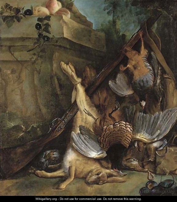 Dead game by a sculpted relief - (after) Jean-Baptiste Oudry