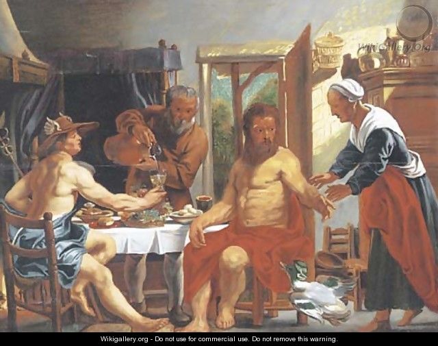 Mercury and Jupiter at the house of Philemon and Baucis - (after) Jacob Jordaens
