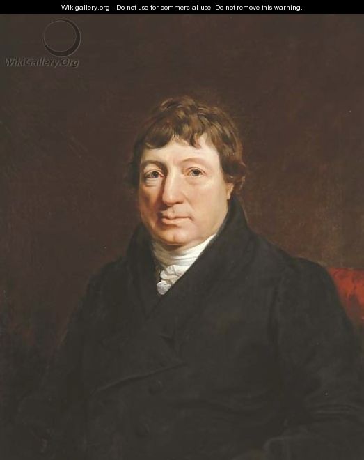 Portrait of a gentleman, half-length, in a black jacket - Sir William Beechey