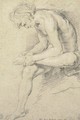 A nude youth in the pose of the Spinario - Peter Paul Rubens