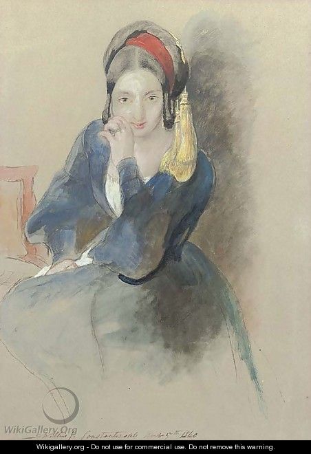 Portrait of a lady, three-quarter-length, in a turban - Sir David Wilkie