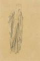 Study of a robed figure for the Danae - Sir Edward Coley Burne-Jones