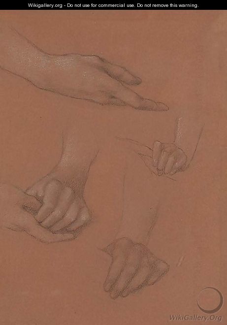 Study of hands for the portrait of Amy Gaskell - Sir Edward Coley Burne-Jones