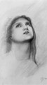 Study of a girl's head, looking up to right - Sir Edward Coley Burne-Jones