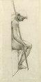 Study from the nude for a sleeping guard in 'The Council Chamber' in the Briar Rose series - Sir Edward Coley Burne-Jones