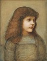 Portrait of Gertie Lewis, half-length - Sir Edward Coley Burne-Jones