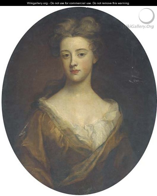 Portrait of a lady, half-length, in a brown dress - Sir Godfrey Kneller