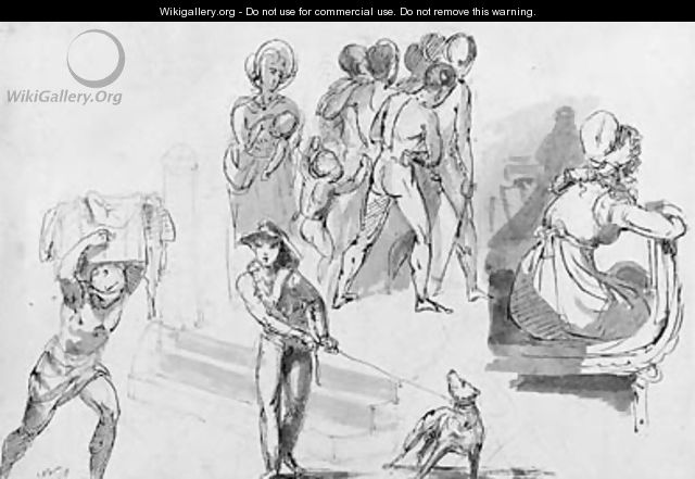 A sheet of figure studies - Sir George Hayter