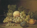 Still life with fruits on a ledge - Sebastiaan Theodorus Voorn Boers