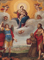 The Madonna and Child in glory with Saints Michael - Sienese School