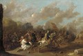 A cavalry skirmish between Christians and Turks - Simon Johannes van Douw