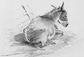A Donkey Resting In A Barn - Samuel Prout