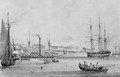 A Paddle Steamer And Other Vessels Off Southsea - Samuel Owen