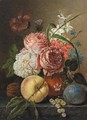 A still life with roses - Sebastiaan Theodorus Voorn Boers