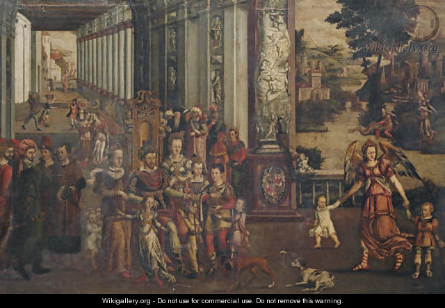 Portrait of Jacob Trapp VII and his family - School Of The Tyrol