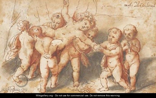 A group of children enacting the Triumph of Silenus - Moyses or Moses Matheusz. van Uyttenbroeck