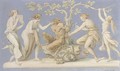 Four nymphs tying Pan to a tree - Moritz Ludwig von Schwind