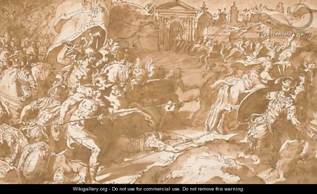 The armies of Pietro Farnese at the Relief of Bologna - Mirabello Cavalori (Salincorno)