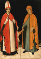 An elegantly dressed youth, with an older man wearing an ermine lined cowl - Milanese School