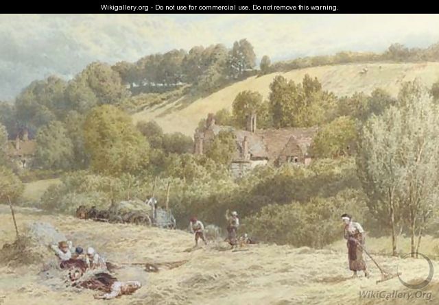 Haymaking near Haslemere, Surrey - Myles Birket Foster