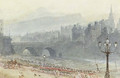 A view of Old Town and Waverley Bridge, from Prince's Street, Edinburgh 2 - Myles Birket Foster