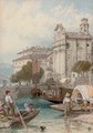 A lazy afternoon on the banks of Lake Como - Myles Birket Foster