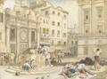 A corner of the Piazza di San Marco showing part of the Cardinals' Palace, Venice - Myles Birket Foster