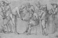 A man bargaining with a pedlar and other figures - Neapolitan School