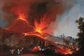 Vesuvius erupting by night - Neapolitan School