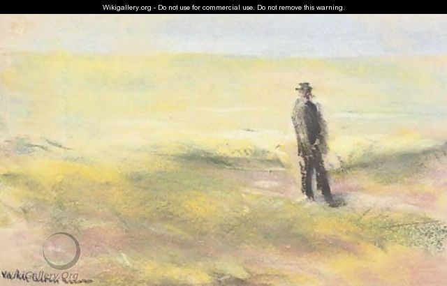 Einsamer Mann auf einer Dutne - Max Liebermann