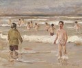 Badende Knaben im Meer - Max Liebermann