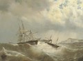 A tug-boat rescuing a Dutch frigate in distress - Mauritz F. H. de Haas